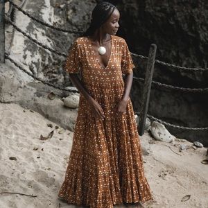 Daughters of India Chaaya Maxi Dress - Chai Color